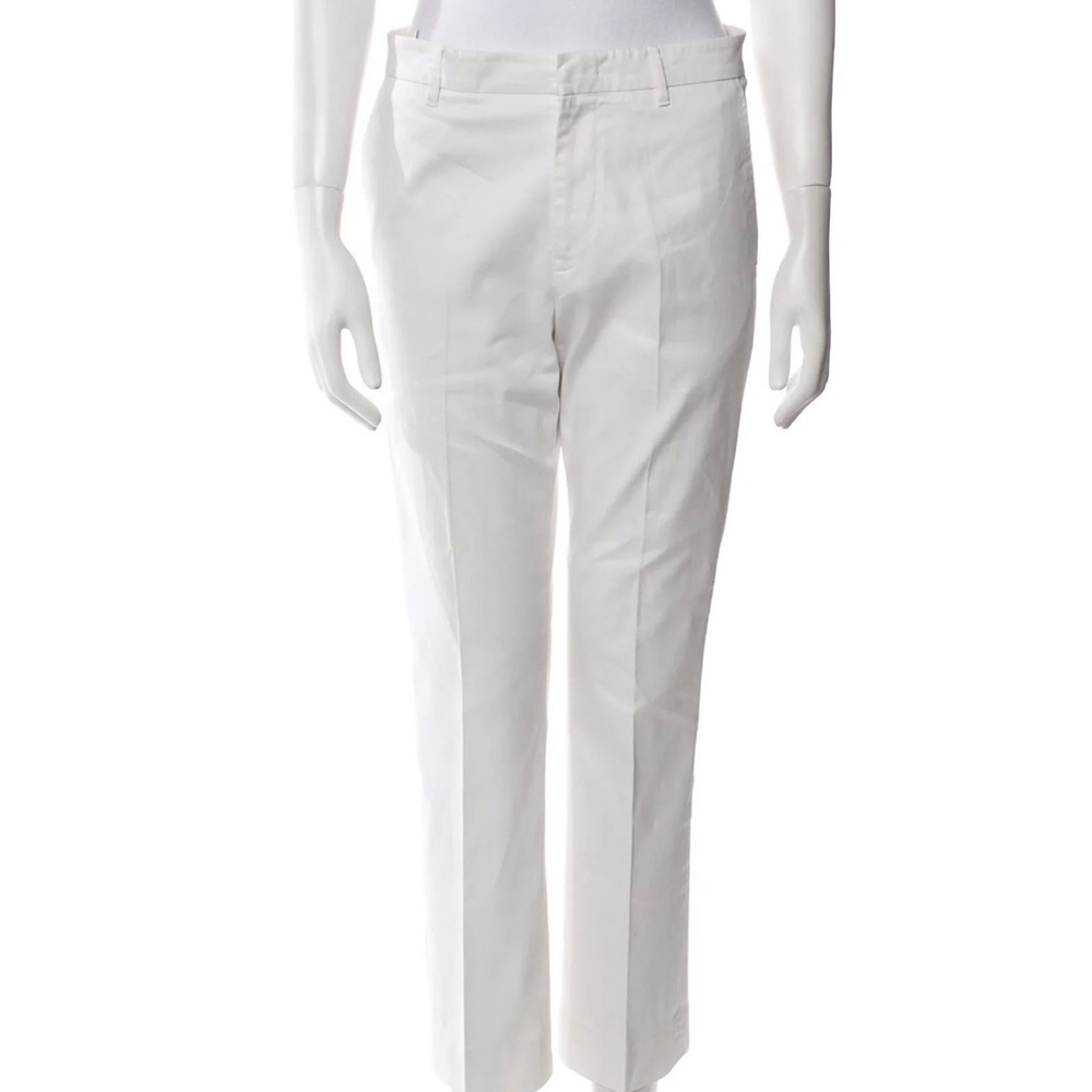 Jil Sander White Cotton Tapered Trousers Pants, Women’s 38, US 8, Made in Italy